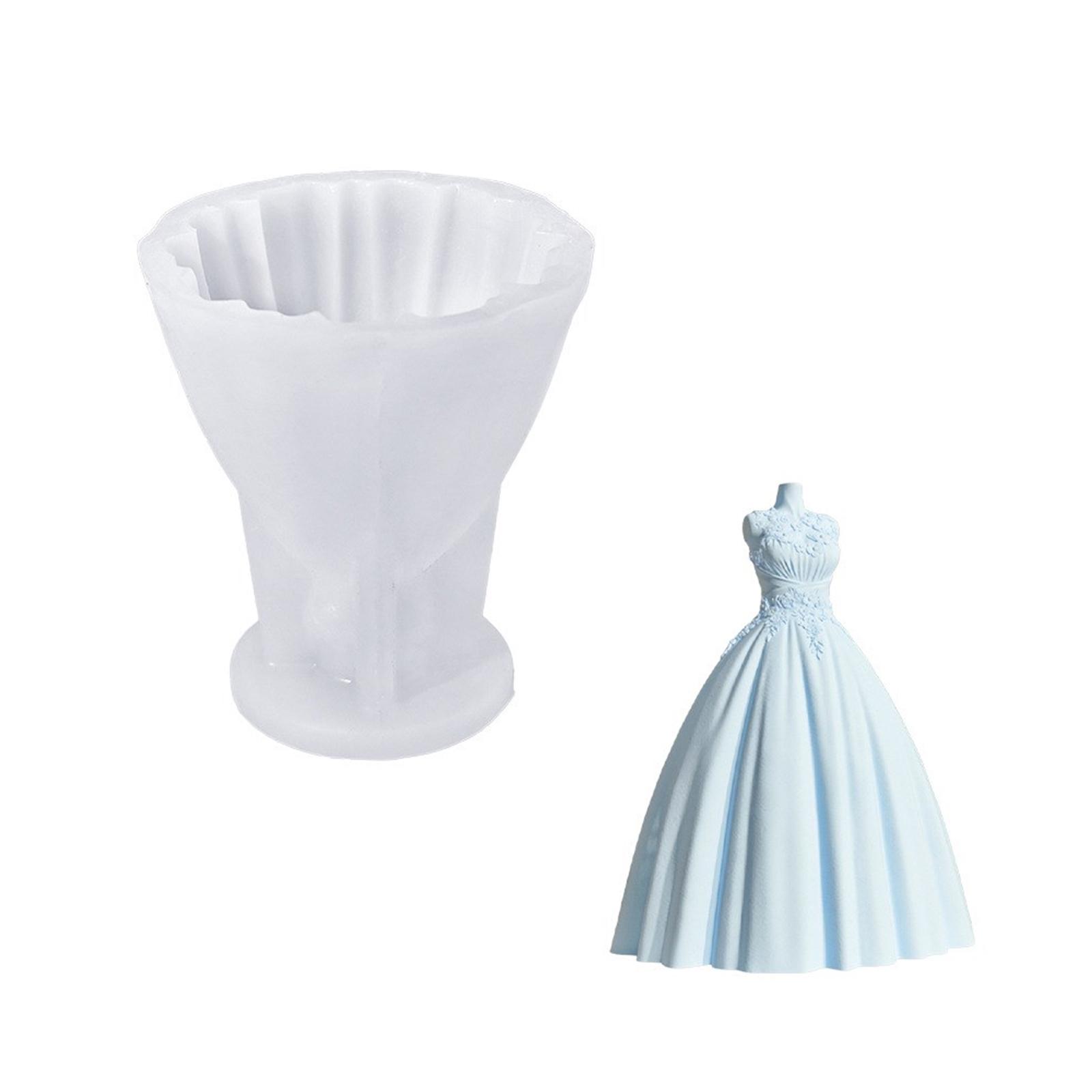 

Гибкая силиконовая форма для свечей «Свадебное платье», «Юбка принцессы», 3D-дизайн с кружевом, идеально подходит для рукоделия и ароматерапии 2