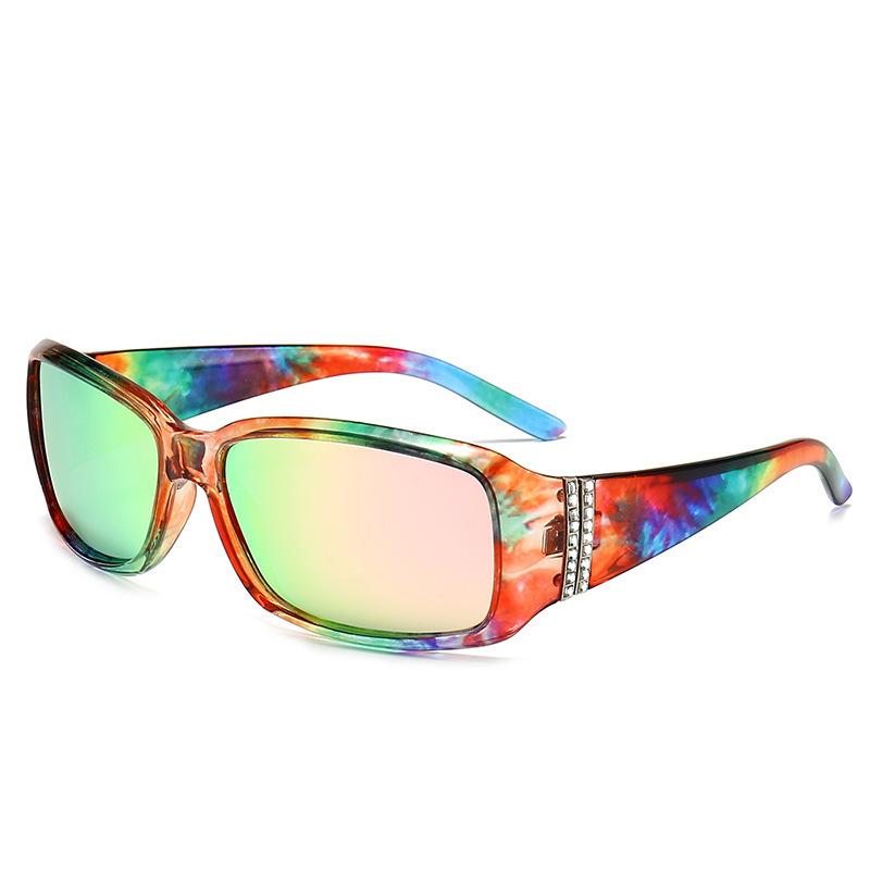 

Поляризованные дизайнерские солнцезащитные очки со стразами для женщин, модные прямоугольные с принтом, антибликовые, для путешествий