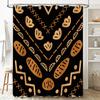 Modern Bathroom Shower Curtain with Black Background and Rustic Bread PatternsWaterproof Fabric for Wet Areas Decorative Home Te