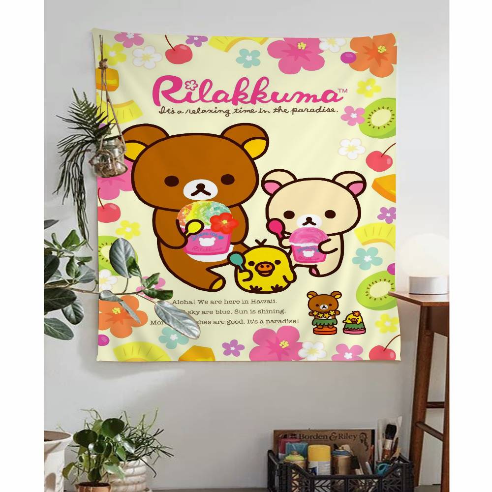 Cute Cartoon Anime RRilakkuma Hanging Bohemian Tapestry Bohemian Wall Tapestries Mandala Cheap Hippie Wall Hanging