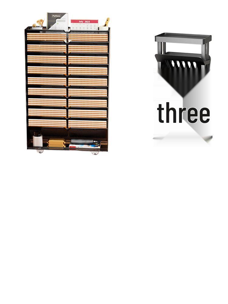 Wrought Iron Movable Edge Bookshelf & Bookend with Children's Side Storage