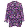 90s Made In Japan Old Geometric Pattern Long Sleeve Oversize Shirt Women Used