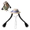 with Elastic Strap Double Braids Hat Adjustable Bird Wig Cap Creative Hamster Knitted Hat  Party