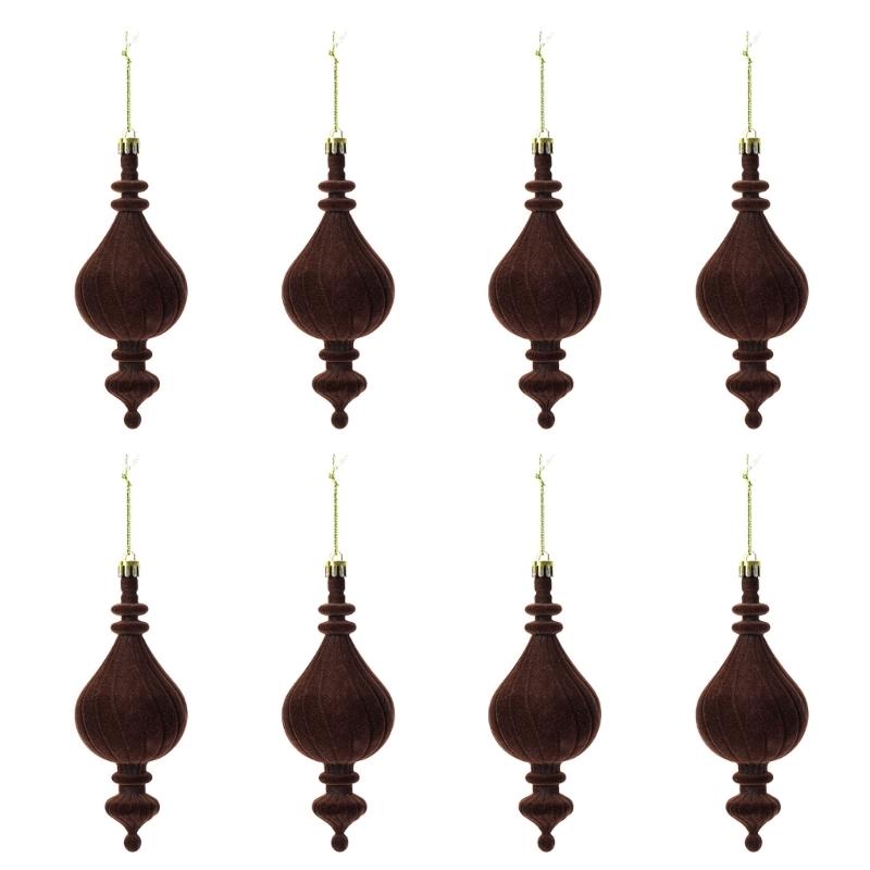 Ribbed Christmas Tree Trim with Elongated Shape and Textured Finish for Indoor Display, Wreath Styling and Tree Placement
