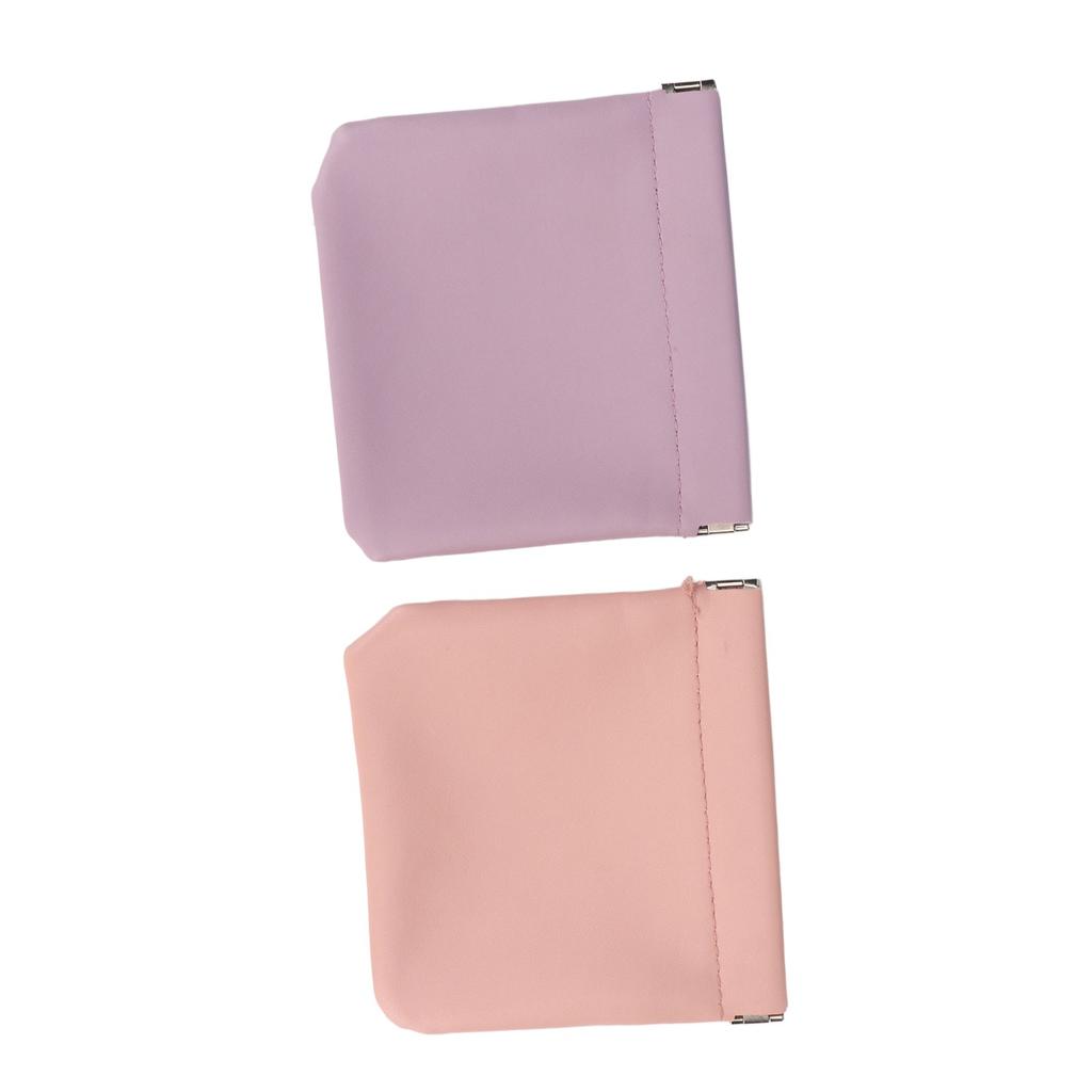 4 Colors Mini Lipstick Storage Bag Automatic Closure Portable PU Leather Pocket Cosmetic Makeup Bag for Earphone