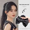 Black Bow Hair Tie: Elegant Ponytail Holder & Rubber Band for Women