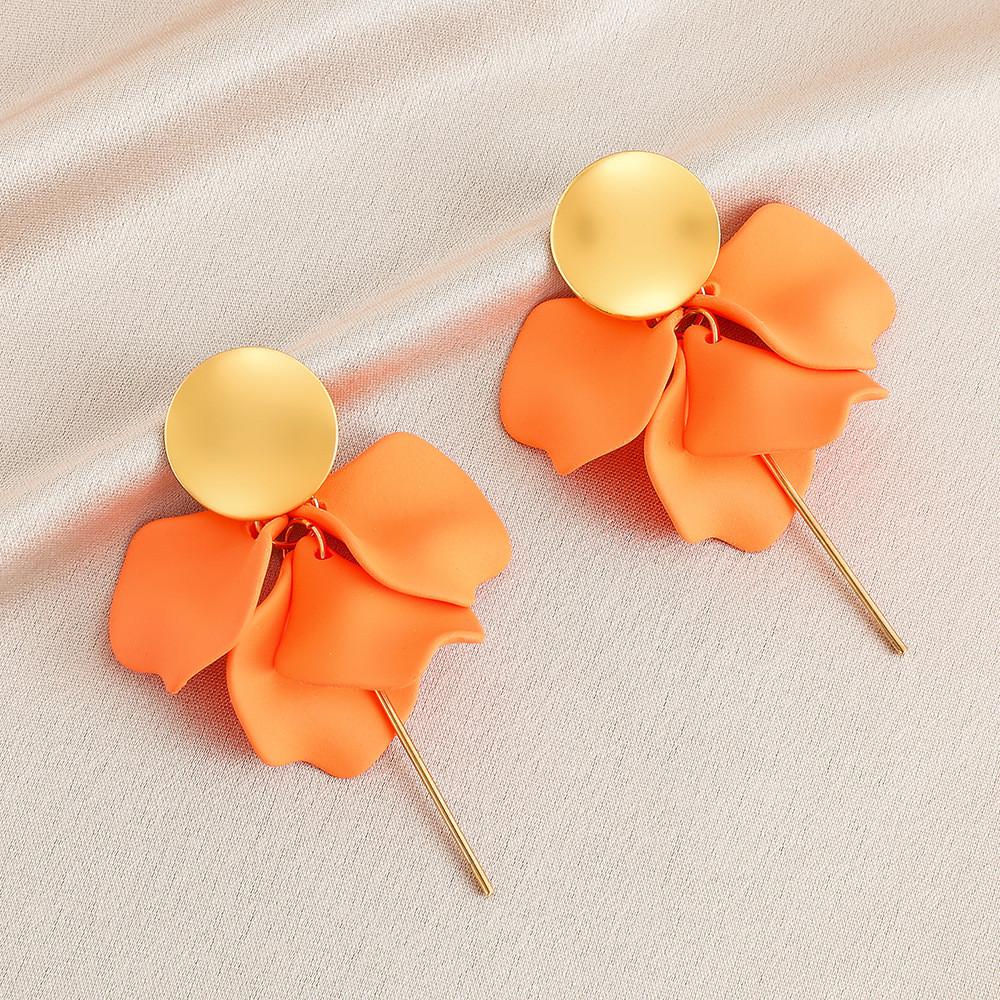 Pinkdudu Rose Flower Petal Drop Earrings Resin Gradient Color Flower Earrings Women Jewelry PD2382PD2382