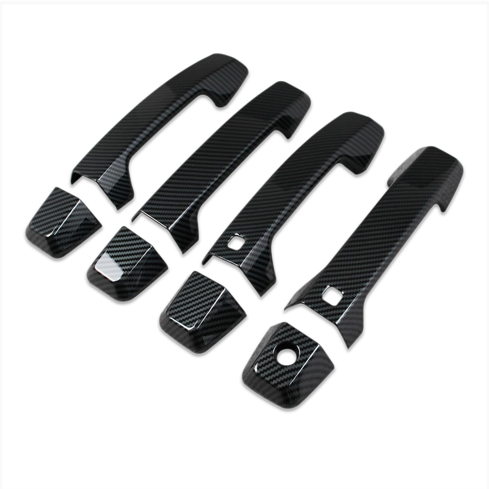 

RUIQ Mitsubishi Triton Exterior Outer Door Handle Full Coverage Designed Exclusively for the New Mitsubishi Triton Carbon Fiber Covers, Type, (Black