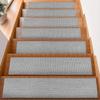 1/5PCS Durable Imitation Linen Stair Treads Non-Slip Water Absorption Floor Mat Noiseproof Washable Home Steps Protective Mat Pe