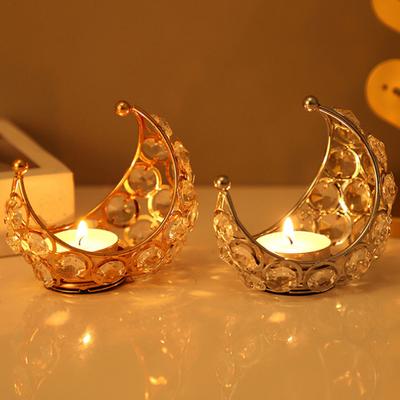Mond Teelichthalter Metall Mondform Kerzenständer Tisch Votivkerzenhalter für Tischdekoration Hochzeitsfeier Heimdeko