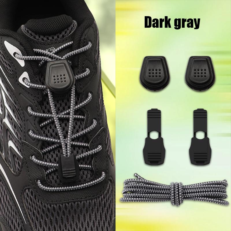 1Pair Press Lock Buckle Lazy Shoe Laces Elastic Round Shoelaces with For Kids Adults Suitable for A Variety of Shoes