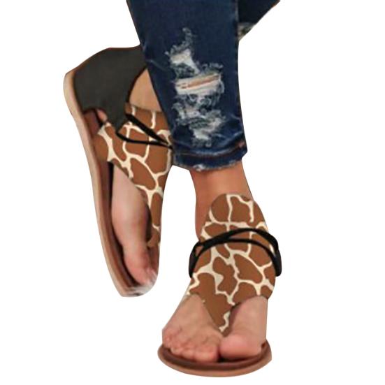 Dámská móda Letní Leopard Had Zebra Tisk zip Plážové sandály ploché boty