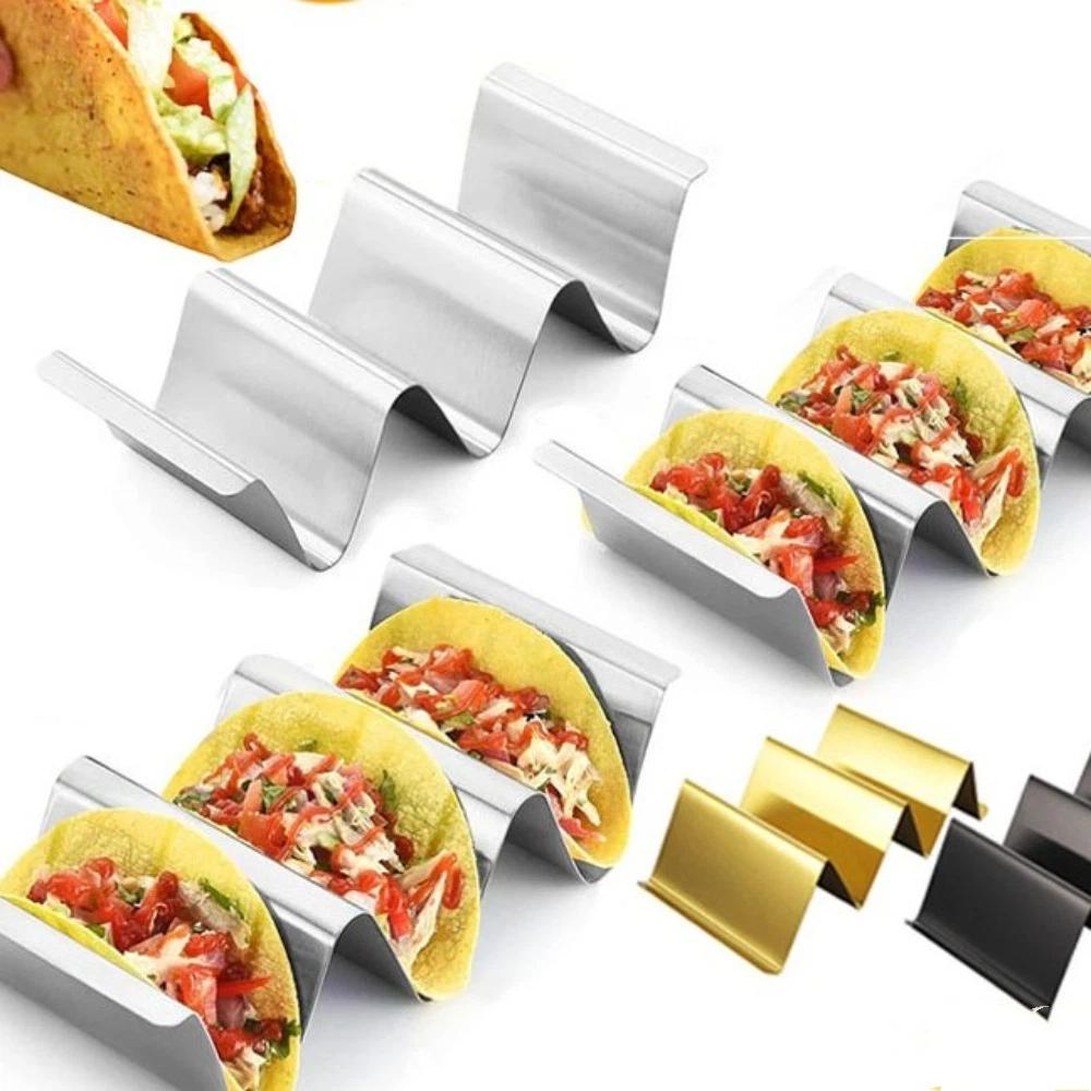V-Shaped Taco Rack Tray Stainless Steel Taco Stand Rack Sushi Holder Kitchen Dining