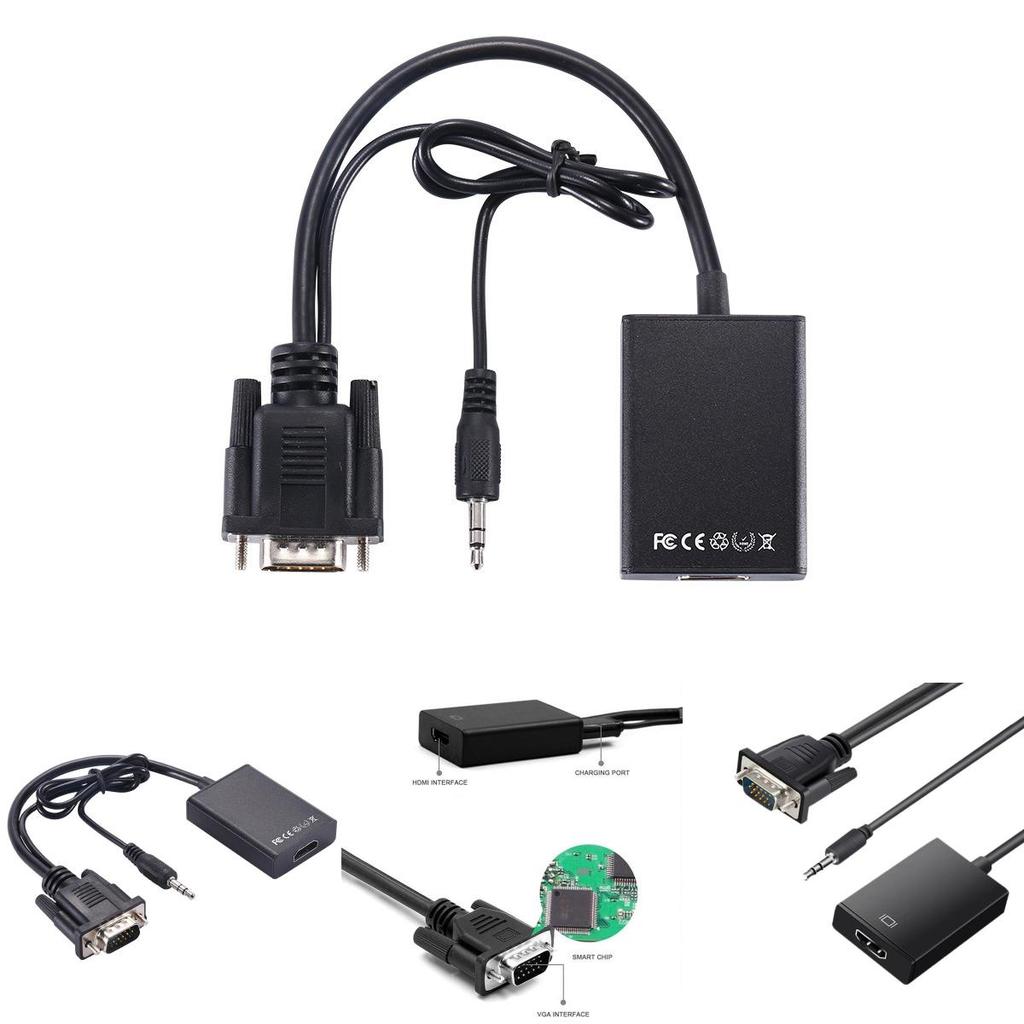 Vga To Hdmi Converter Cable Copper Core For Hdtv Monitor Pc Gaming Home Theater Setup