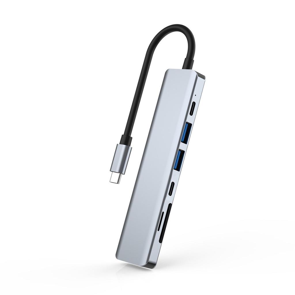Cross-Border Type-C Hub: 7-in-1 Expansion Dock for Apple, Huawei, USB Devices