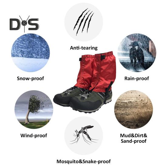 1 Pair Outdoor Leg Gaiter Adjustable Waterproof Men Women Hiking Climbing Snow Skiing Hunting Snake Guard Snow Boot Shoe Gaiter Leg Protector Cover