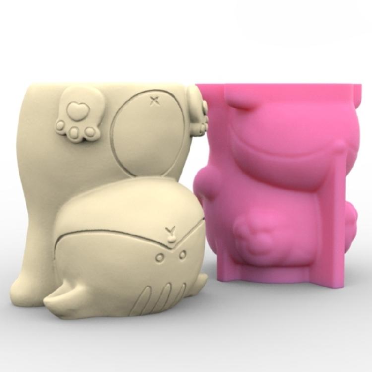 Succulent Plant Pots Silicone Mold Cat Panda Resin Mold DIY Animal Resin Mold