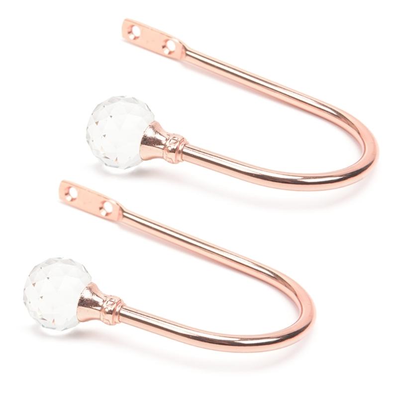 

2 Pieces Practical Curtain Holdbacks Decorative Wall Mounted Hook Portable for Securing Curtains and Hanging Items шампанского