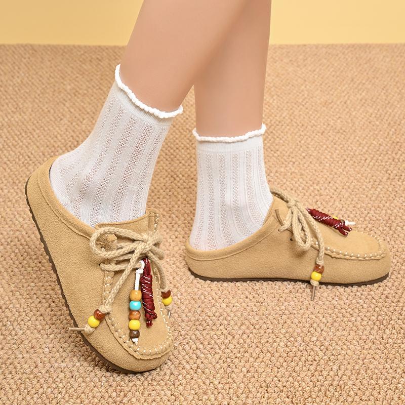 Móda 2025 NOVÉ Módní Barevné Korálky Šněrovací Ležérní Boty Dámské 2025 Podzim Pohodlí Kulatá Špička Tenisky Měkké Protiskluzové Boty