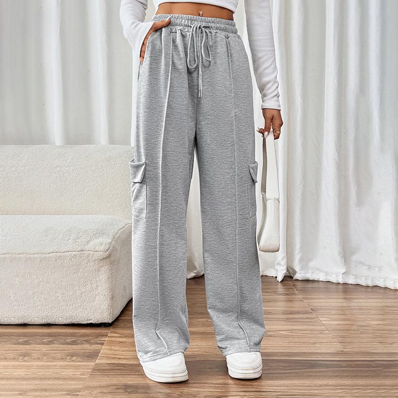 Women's Elastic High Waist Patchwork Straight-Leg Pants - 2025 New European & American Style