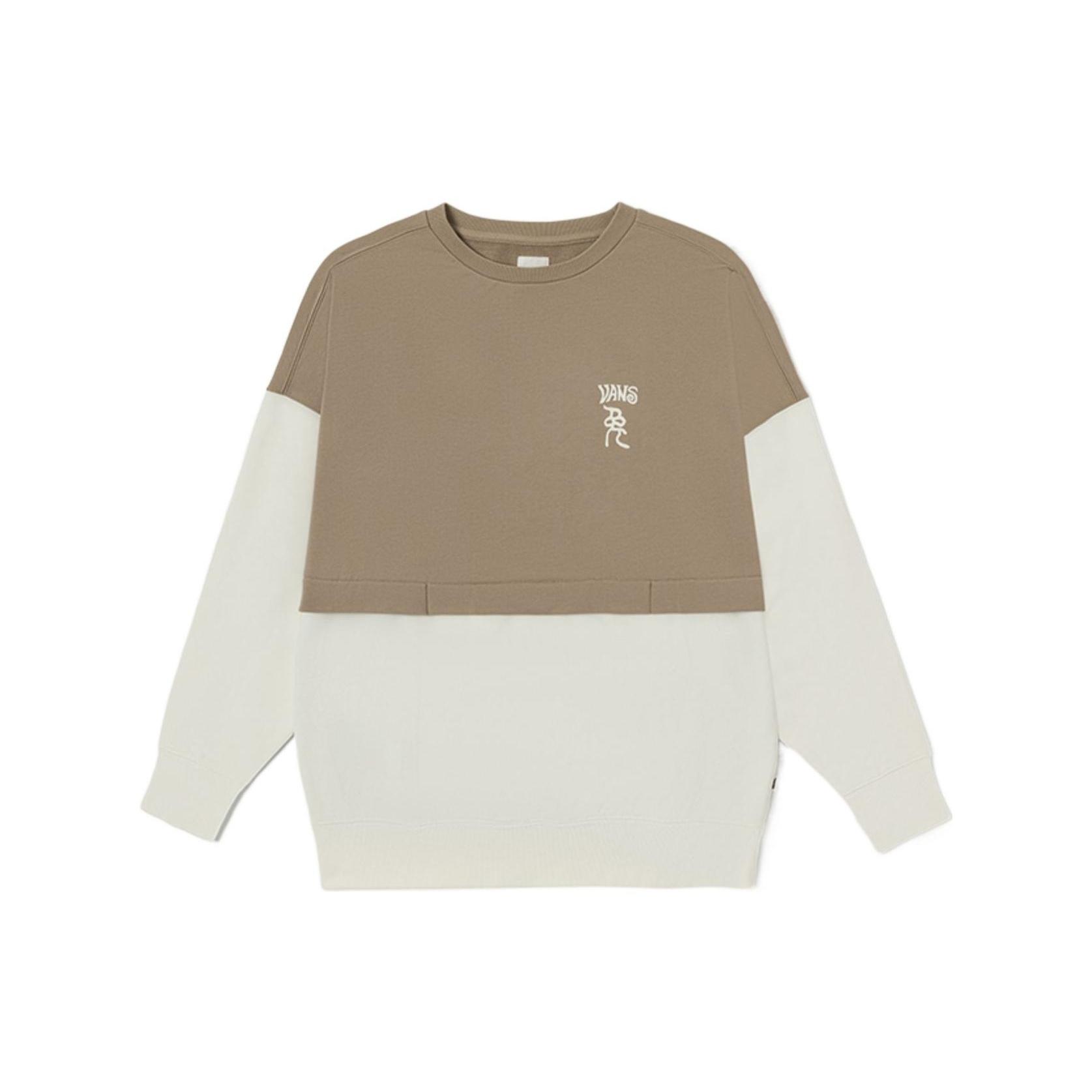 (WMNS) Vans Year of the Rabbit Neck Sports Pullover Sweatshirt Khaki White Women s VN0008YBYEH M