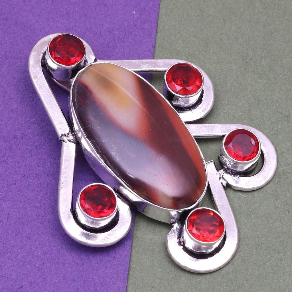 Wild Horse Jasper Prata Jóias Gemstone 2.25" Pingentes Pingente Feito à Mão