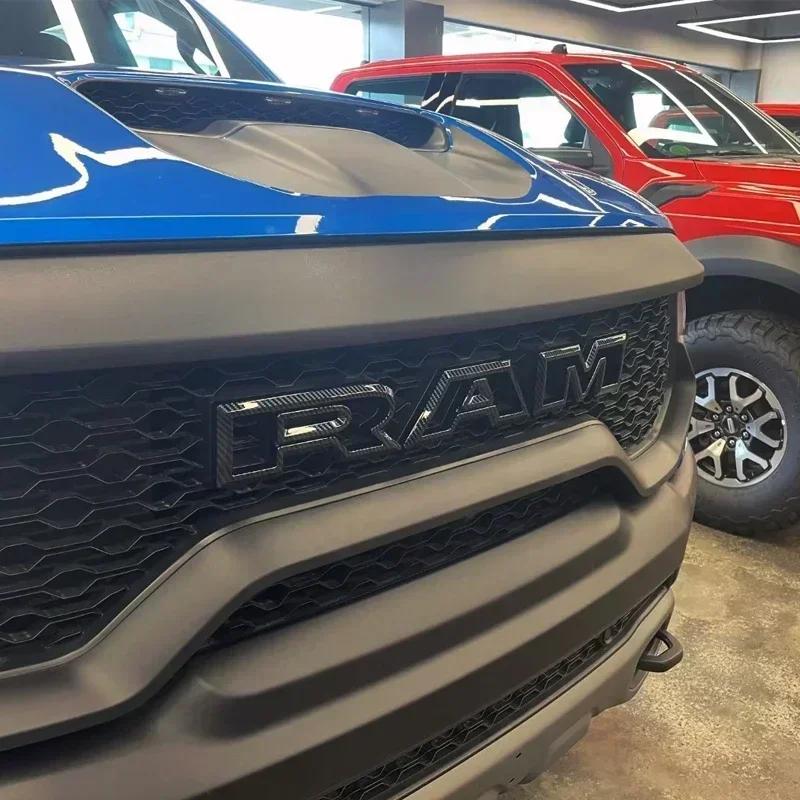 GXP1  For Dodge Ram TRX 2021-2023 Modified ABS Car Front Grille Emblem Bonnet Hood Letter Badge Stickers Auto Accessories