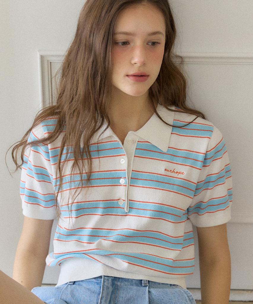 OURHOPE Tilly Striped Collar Knit - White