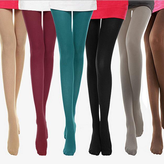 120D Candy-Colored Semi-Sheer Women's Tights - Velvet Matte Finish, Perfect for Spring/Autumn, Available In Navy Blue, Ink Green, Wine Red, White