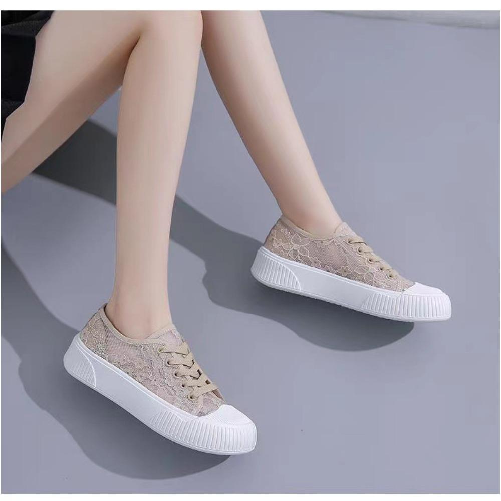 Летняя дышащая сетчатая парусиновая обувь повседневная спортивная женская обувь 40 хаки — фото 9