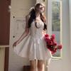 Dating Wear Pure White Moonlight Suspender Dress Small Man Huge Good-looking Sweet Temperament Waist Skirt