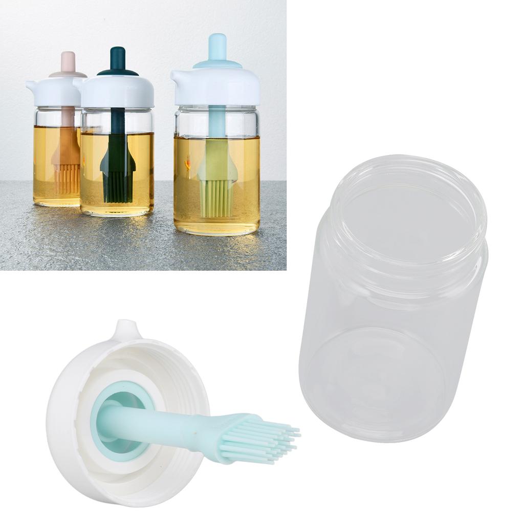 Press Control 2 in 1 Oil Bottle Dispenser Kitchen Glass Oil Bottle with Silicone Brush