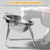 1 Set Slanted Anti Cervical Spondylosis Food Water Feeder Stainless Steel Pet Bowl For Cats And Dogs Eating Feeding