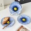 BRFlower-shaped Plate Porcelain Plate Fruit Platter Dessert Tray Colored Daisies Dinner Plates Dishes Sushi Dish RestaurantEY