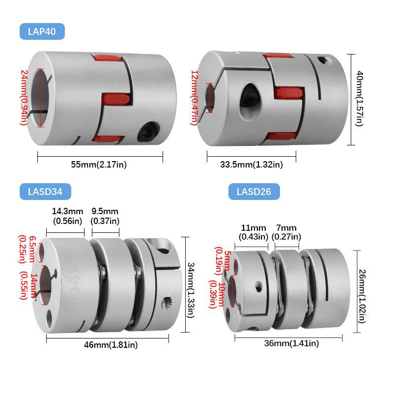 Aluminum Alloy Double Diaphragm Screw Rod Module with Zero Clearance Torque Coupling