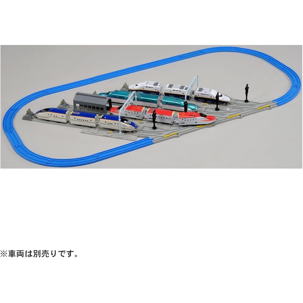 TAKARA TOMY Plarail Vehicle Station Track Set with Train Cars and Accessories