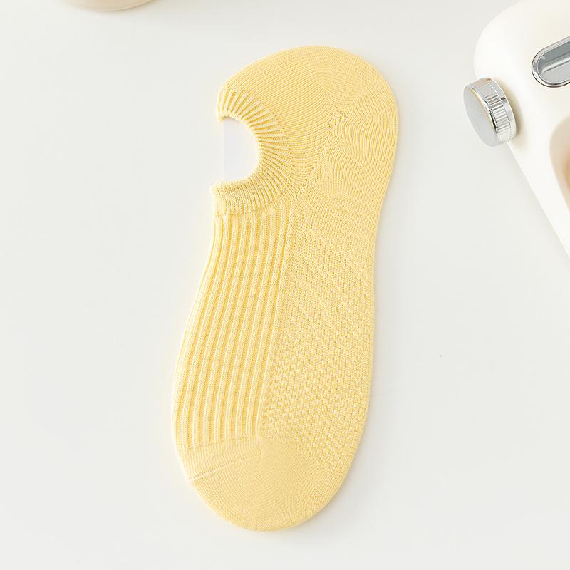 

Женские весенне-летние тонкие носки с тонким мыском, нескользящие, для ношения с невидимыми носками 1 pair жёлтый