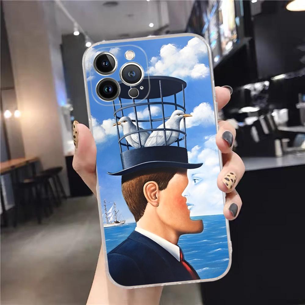 

Surrealist Silhouette Print Phone Case for iPhone 17 16 15 14 13 12 11 Series Pro Max Plus Double Layer Protection iphone 15 Pro