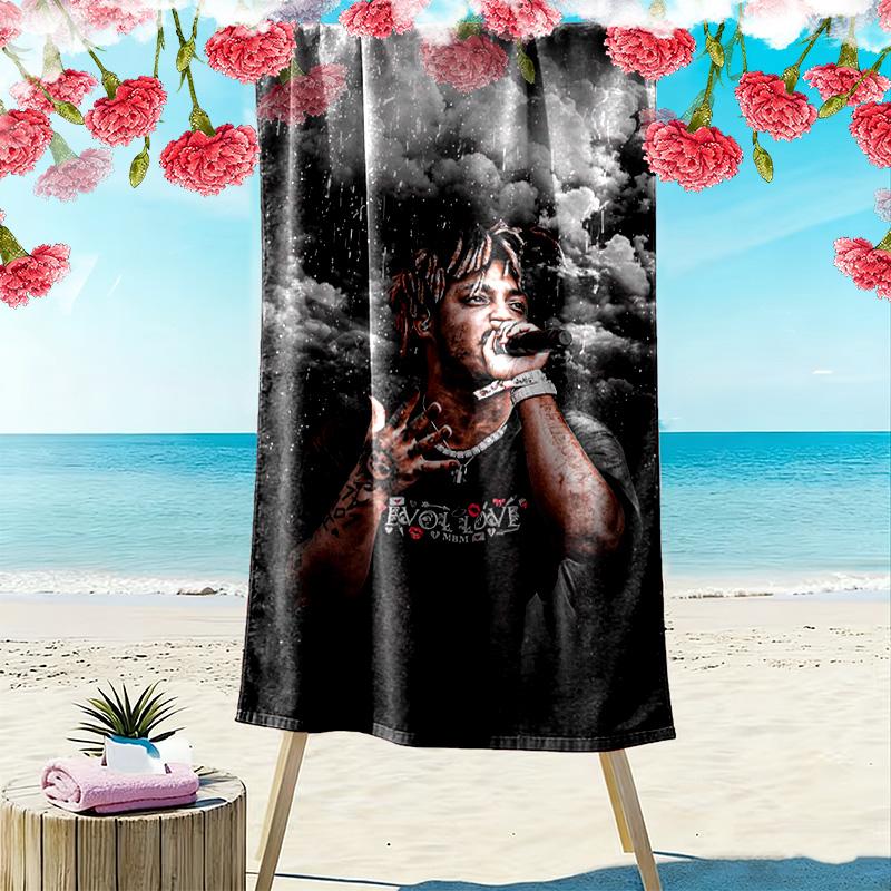 Juice Wrld Print Beach Towel, Large Soft Quick Dry Towel for Beach Camping Swimming