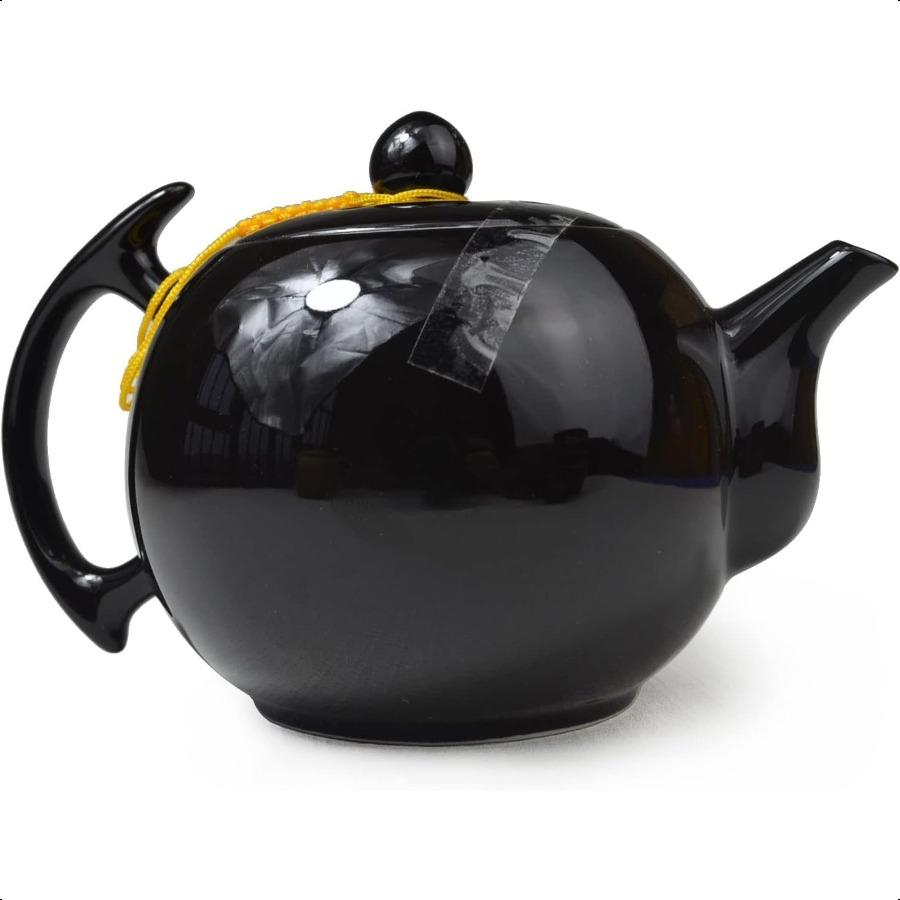 Porcelain Teapot 10oz Small Tea Pot Xishi Chinese Gongfu Tea Set Ceramic Kettle Black Teapot