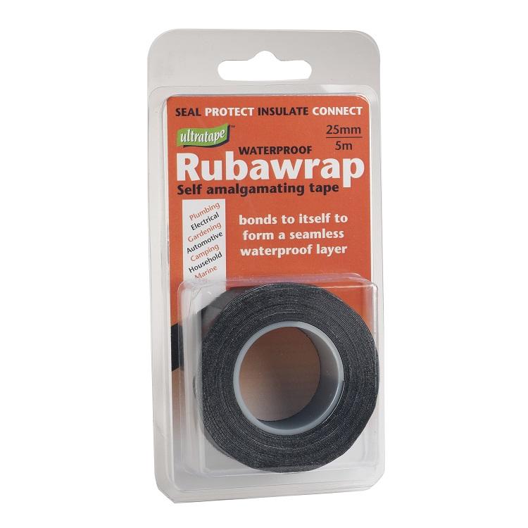 Ultratape Rubawrap Αδιάβροχη Αυτοσυγχωνευόμενη Ταινία 25mm x 5m Μαύρη