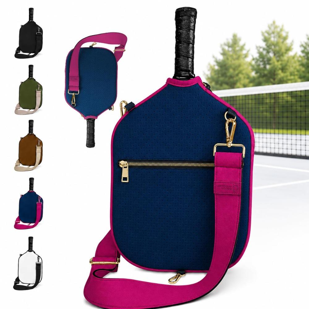 Water Resistant Pickleball Crossbody Bag Neoprene Paddle Protective Case  Tennis Court