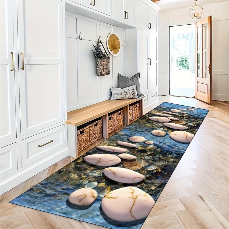 1Pcs Pebble Print  Soft Kitchen Rug Anti-Fatigue Kitchen Rug Waterproof Non-Slip Rugs Set Runner Rug Bedside Rug Absorbent Carpet For Kitchen