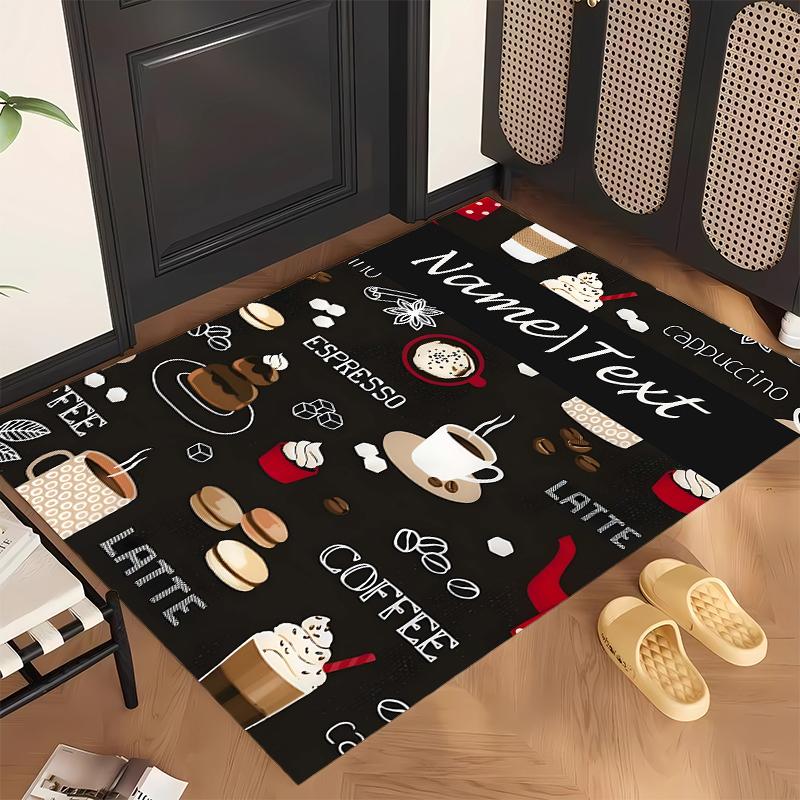 Cozy Coffee (23) Personalized Name Office Carpet Stylish Decor for Living Room Bedroom Kitchen