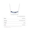 MODIAN Solid 925 Silver Fashion Simple Gradient Blue Round Zirconia Pendant Necklace For Women Daily Fine Jewelry