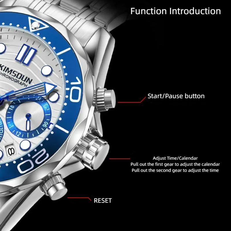 KIMSDUN Mode Herren Chronograph Uhr Wasserdicht Luxus Herren Uhren Datum Woche Business Herren Quarz Armbanduhr Für Herren