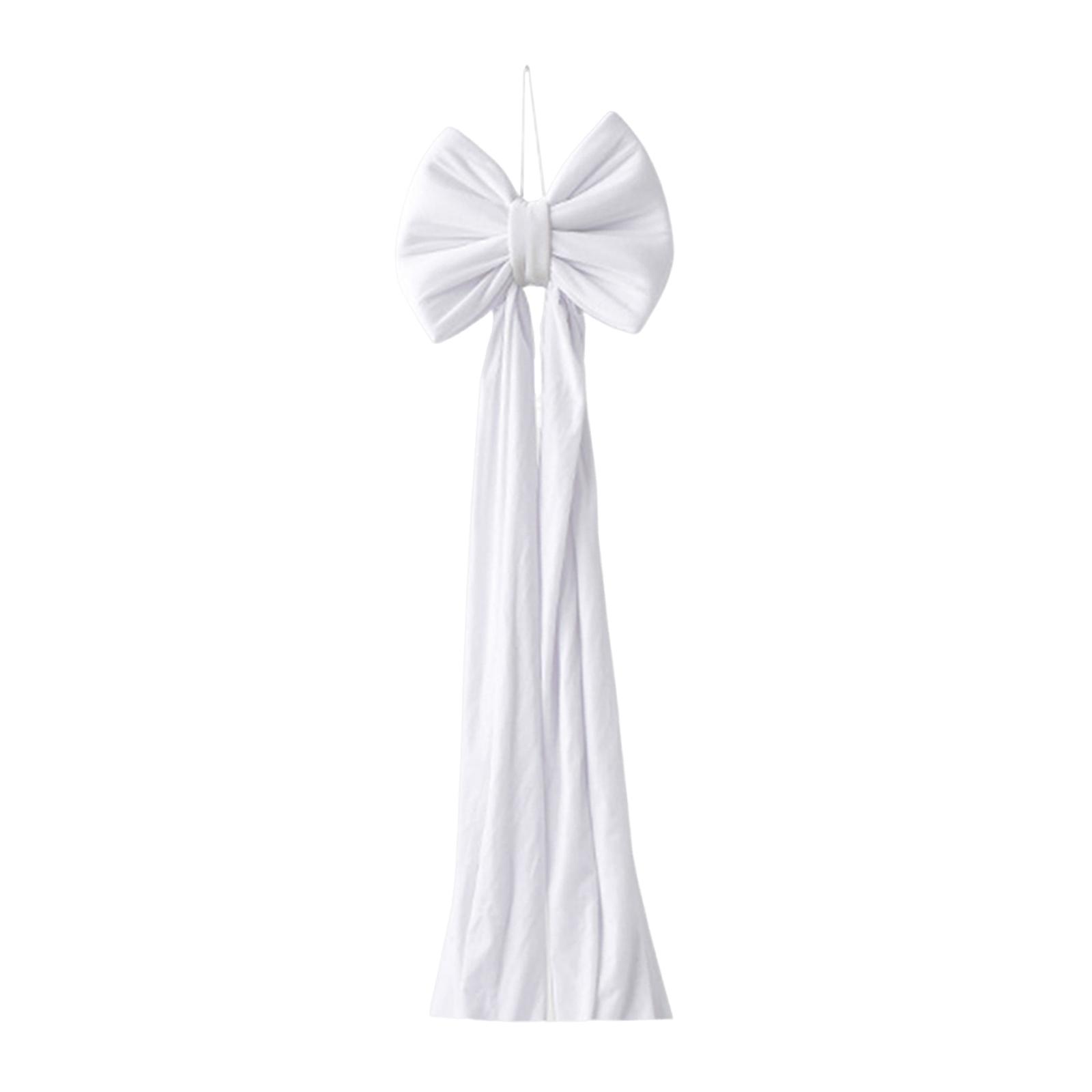 Christmas Tree Topper Bow Velvet Decorative Bowknot with Long Streamers Craft Xmas Decor for Home Window Holiday Wedding Room