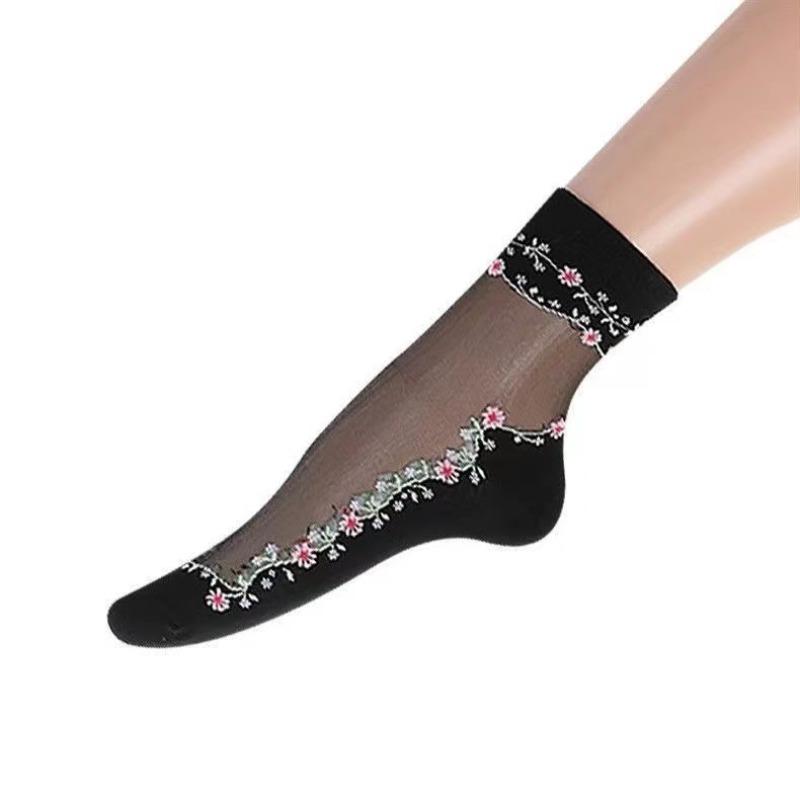 Sexy Fishnet Women Lace Ruffle Soft Comfy Sheer Silk Elastic Mesh Knit Frill Trim Transparent Ankle Funny Socks 1pair=2pcs 2205F