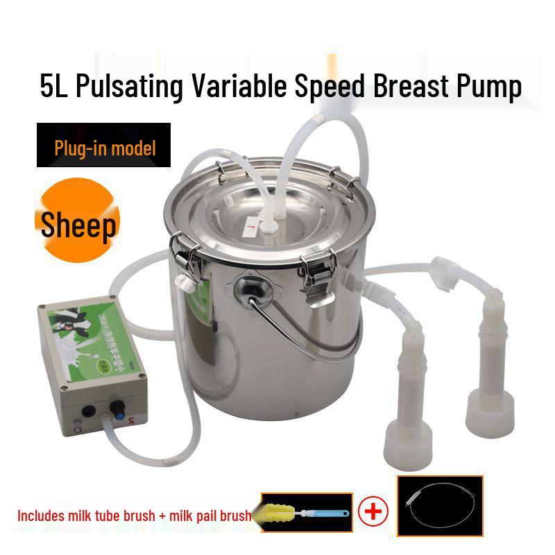 Electric Milking Machine for Cows & Sheep: Pulsating, Speed Adjustable, Fully Automatic, Compact for Home Use