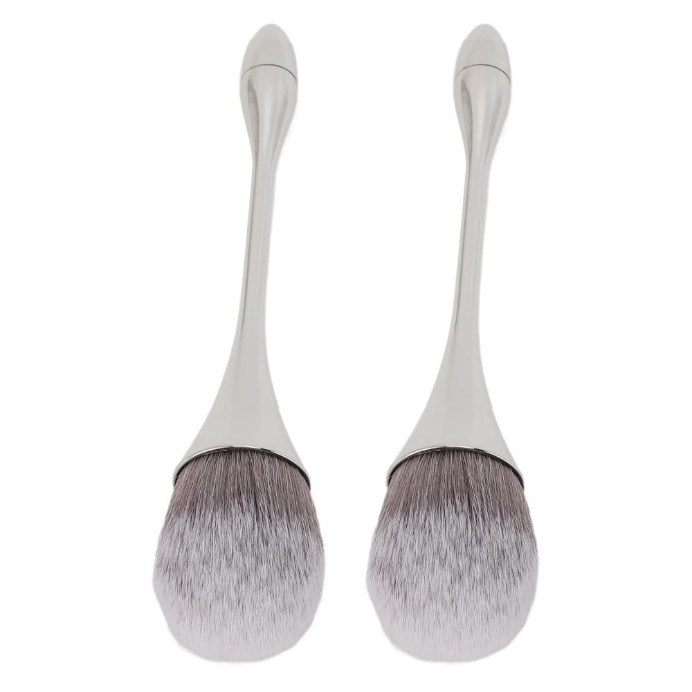 2pcs Multipurpose Nail Dust Brush Ergonomic Handle Powder Remover Brush  For Manicure Use